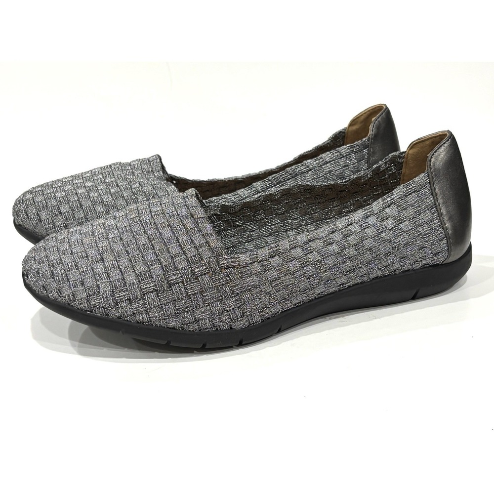 Comfortview Bethany Gray Woven Slip On Flats Women's US 8M Comfort Shoes